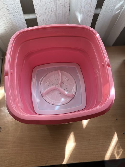 Мініатюрна пральна машинка (рожева) повний набір (нова)