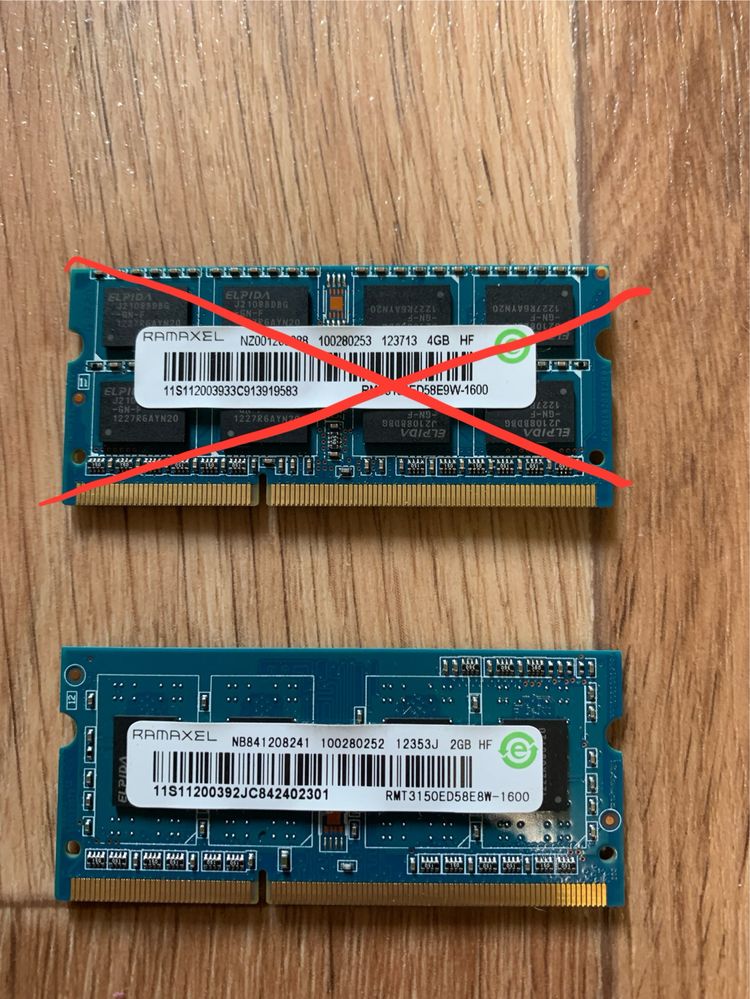 Оперативна память для ноутбука DDR3 1GB та 2GB