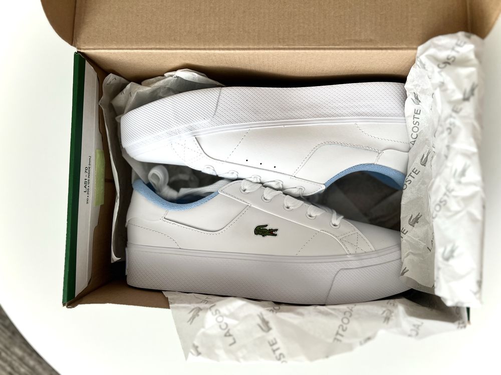 Białe buty sneakersy skórzane Lacoste Ziane Platform 40,5