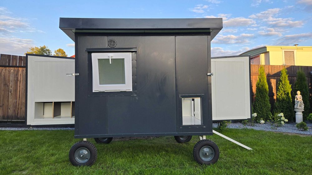 Ocieplany Mobilny Kurnik Na Kółkach Dla 12 Kurczaków Transport Gratis