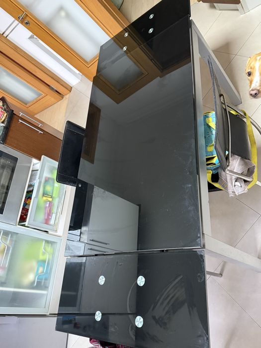 Mesa cozinha vidro 115cm - 175cm