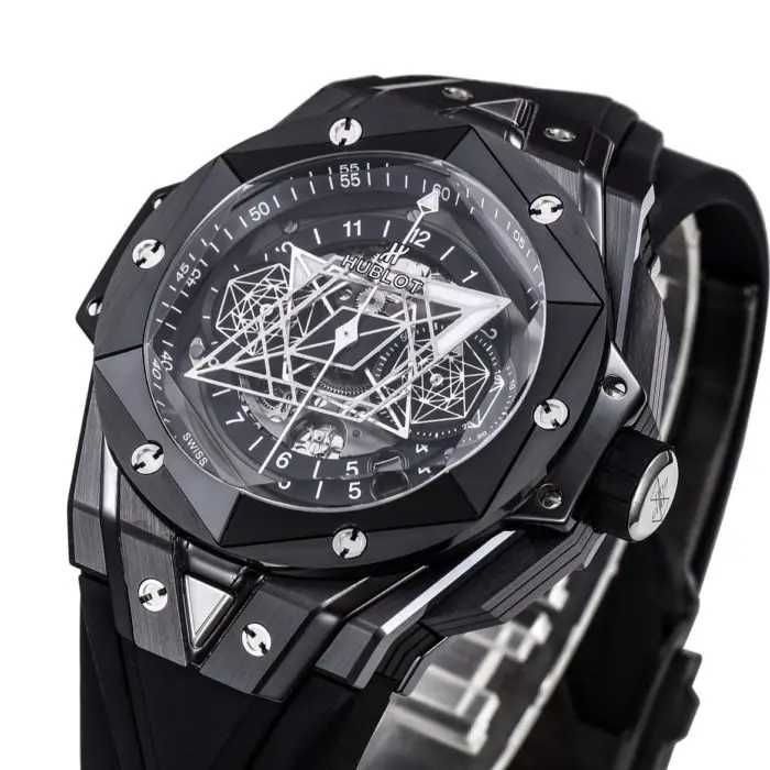 Hublo Sang Bleu Black Ceramik Chronograph