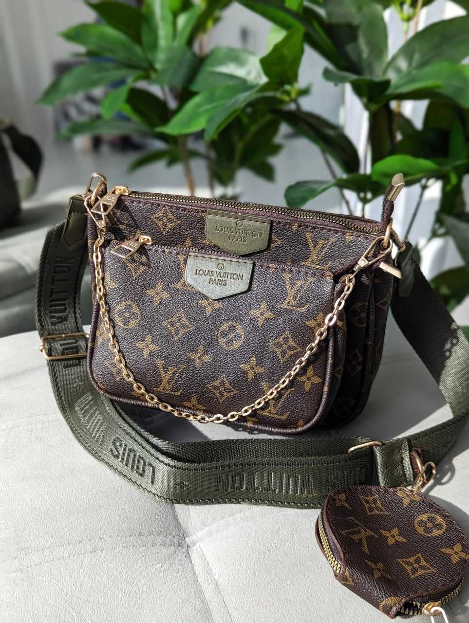 Сумка Луи Витон коричневая , черная Louis Vuitton 3 в 1