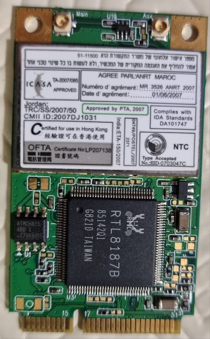 Mini pci-e Realtek RTL8187B
