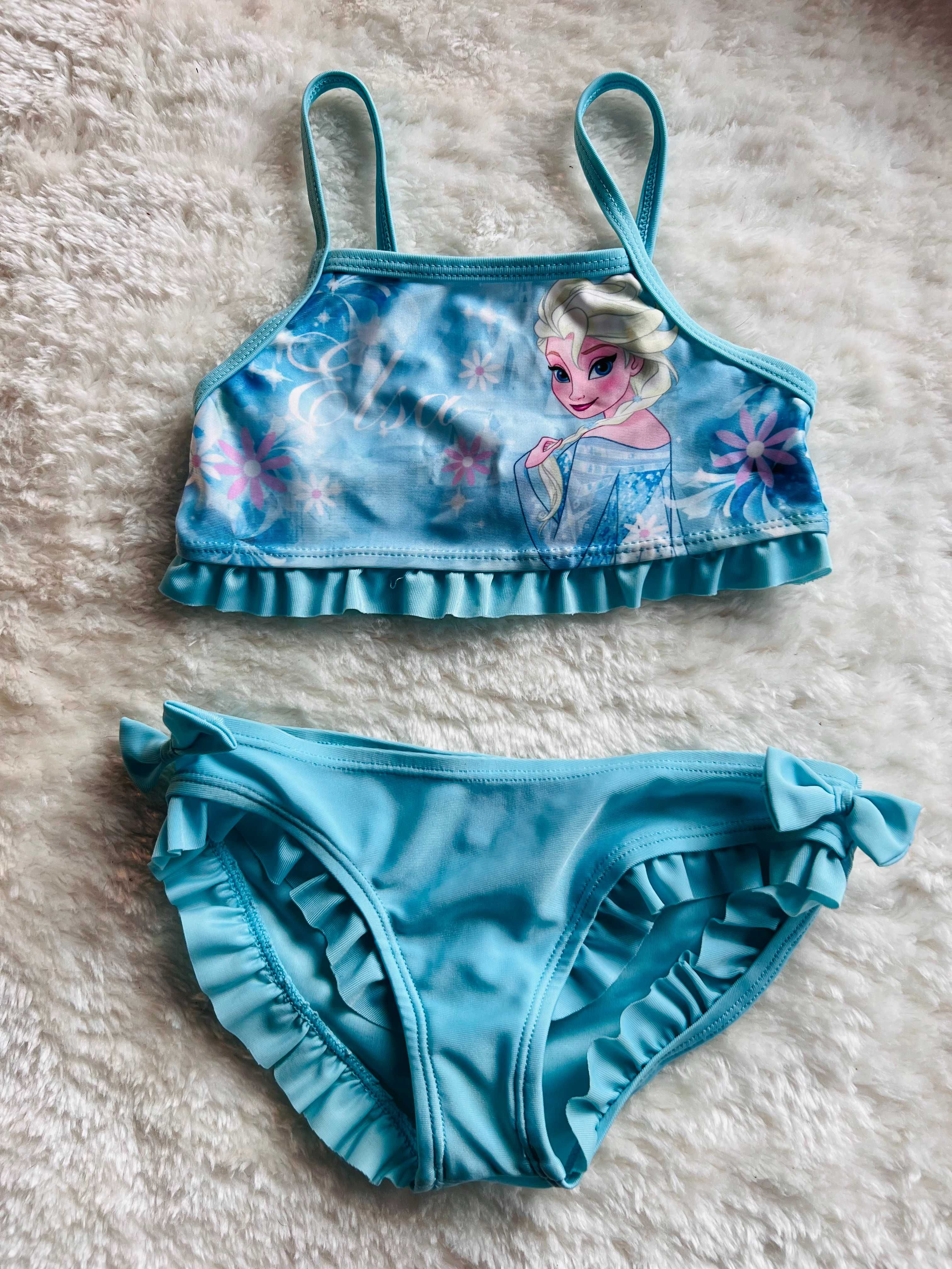H&M Dwuczęściowy kostium strój kąpielowy Frozen Elsa 98-104 cm