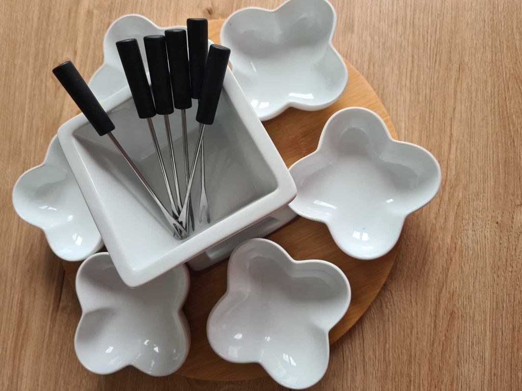 Zestaw ceramiczny fondue dla 6osób