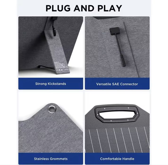 Painel Solar 100W Portatil Powerstation Bigblue Carregar Baterias Sol