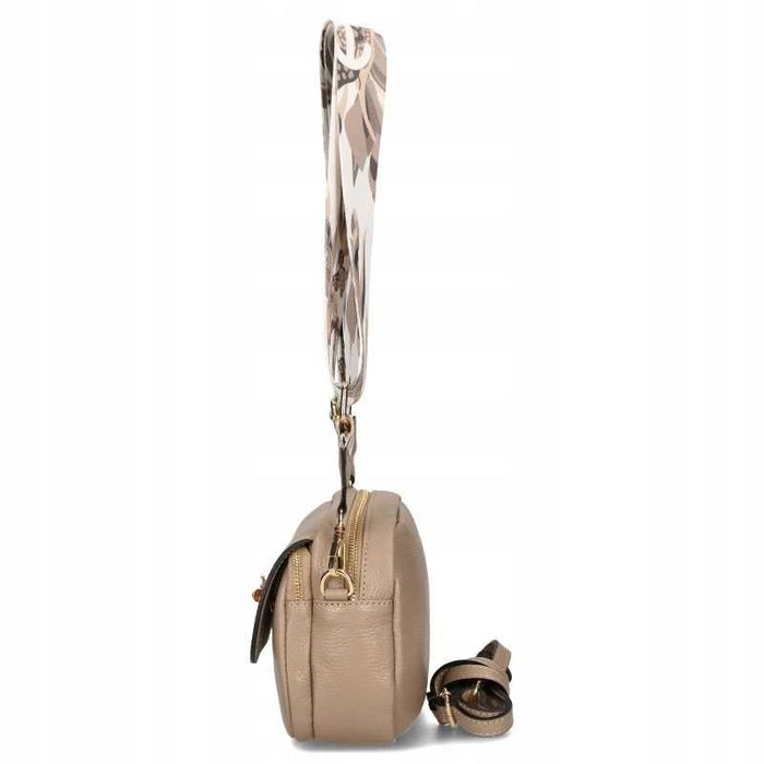 EGO Polska Torebka Damska Listonoszka Skóra Naturalna Logowany Pasek