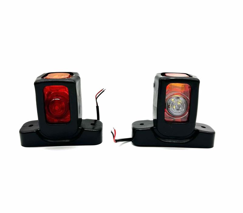 Lampy obrysowe boczne led do przyczep 12-24V 8cm 3 kolory swiatla