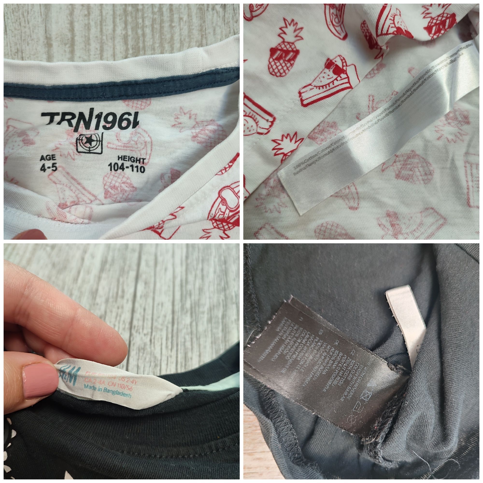 Koszulki 4 szt. 104 110 t-shirt chłopięcy strażak pirat lato wiosna