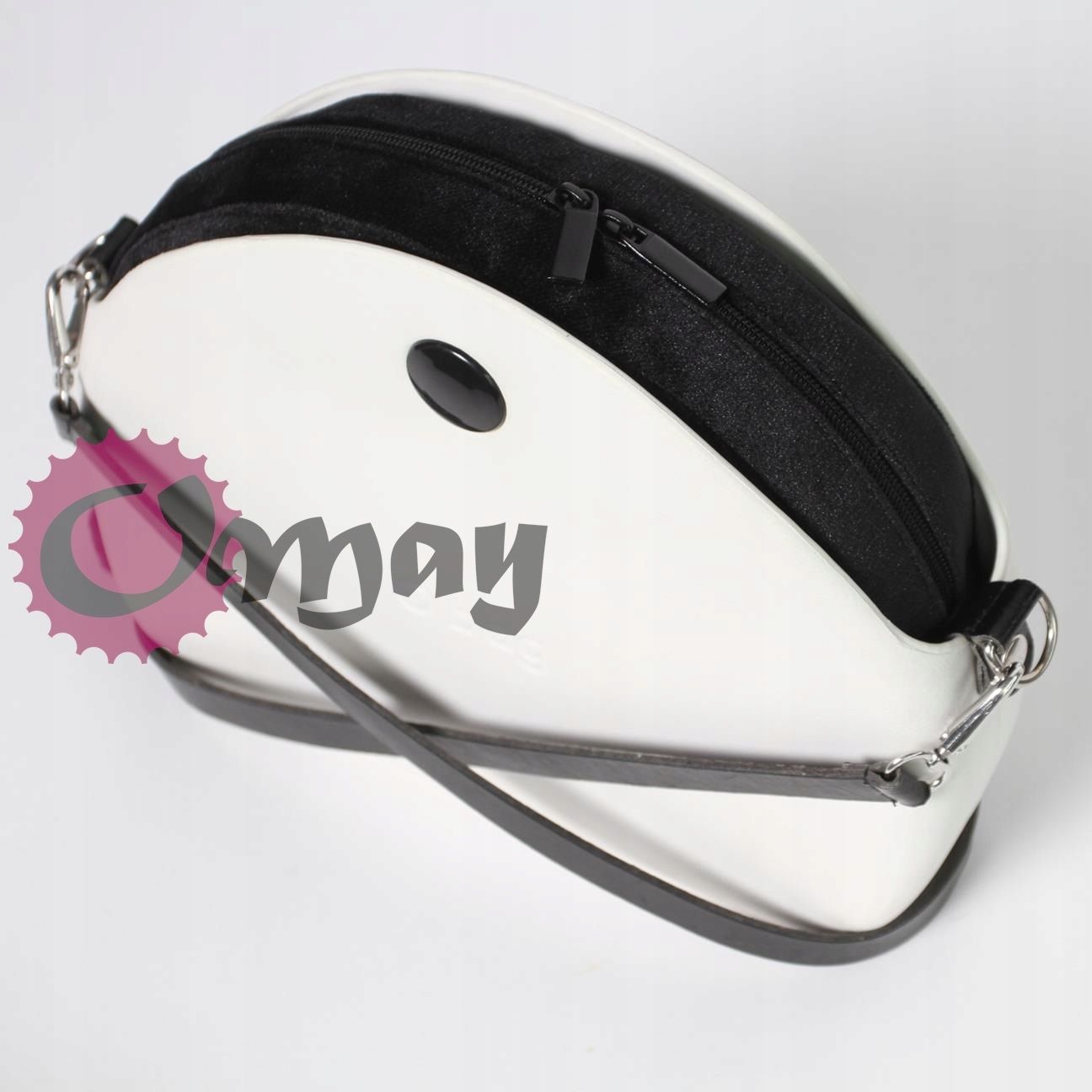 CZARNY Welur organizer do OBAG MOON LIGHT 2 suwaczki 2 kieszenie OMAY