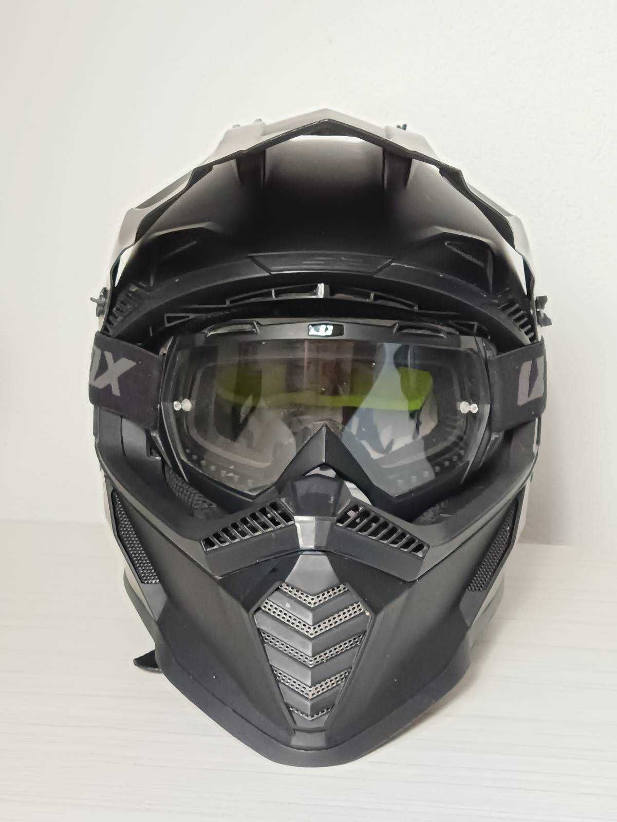 Kask motocyklowy/crossowy LS2 FAST EVO r. L czarny + okulary