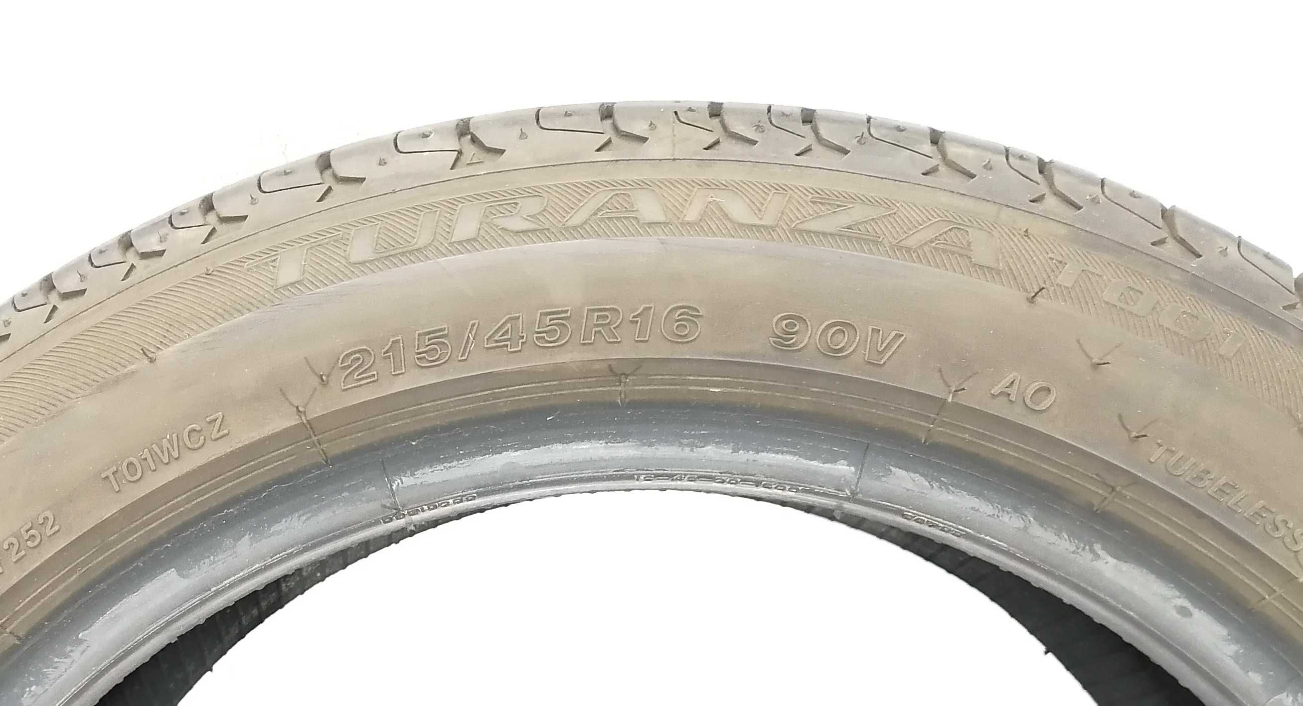 2x 215/45 R16 XL Bridgestone T001 opony letnie 5,8 mm / montaż