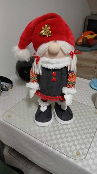 Skrzat Świąteczny Dziewczynka Rękodzieło Ozdoba 60cm