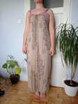 Długa jedwabna sukienka letnia 42 XL boho orientalna maxi lato