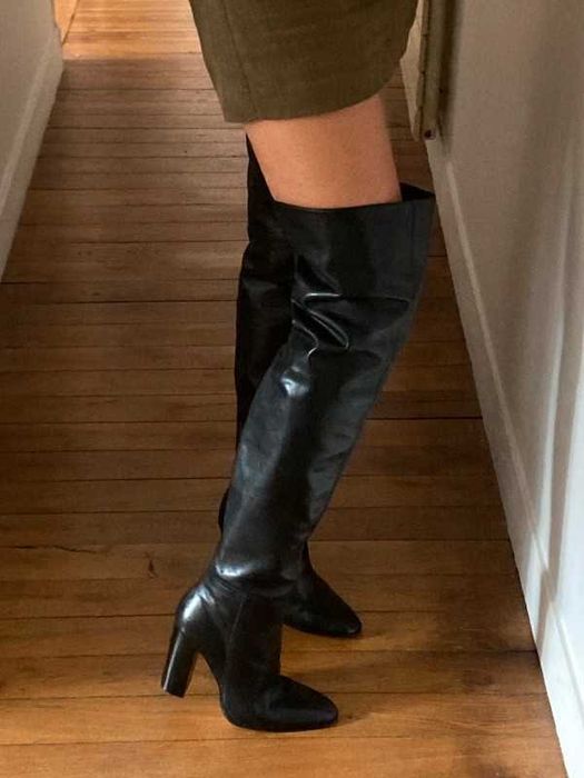 POBUDZAJĄ ZMYSŁY kozaki MUSZKIETERKI do połowy uda na klocku ZARA 40