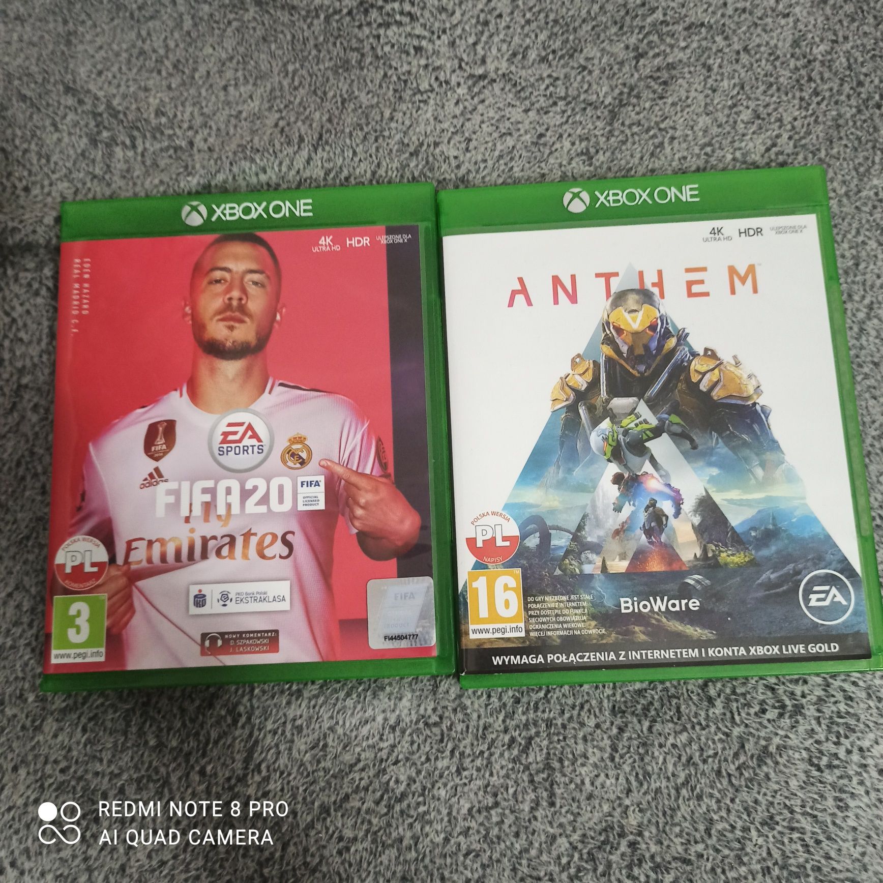 Zestaw 2 gier xbox one Fifa 20  i Anthem Polskie wersje językowe