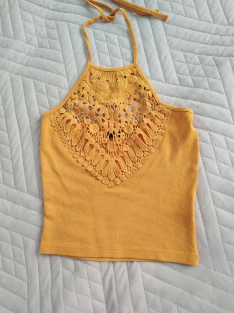 Top damski musztardowym Bik Bok S