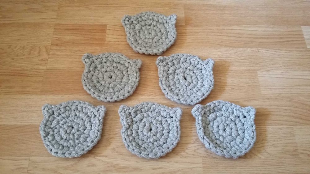 Podkładki na szydełku kot kocie uszy handmade