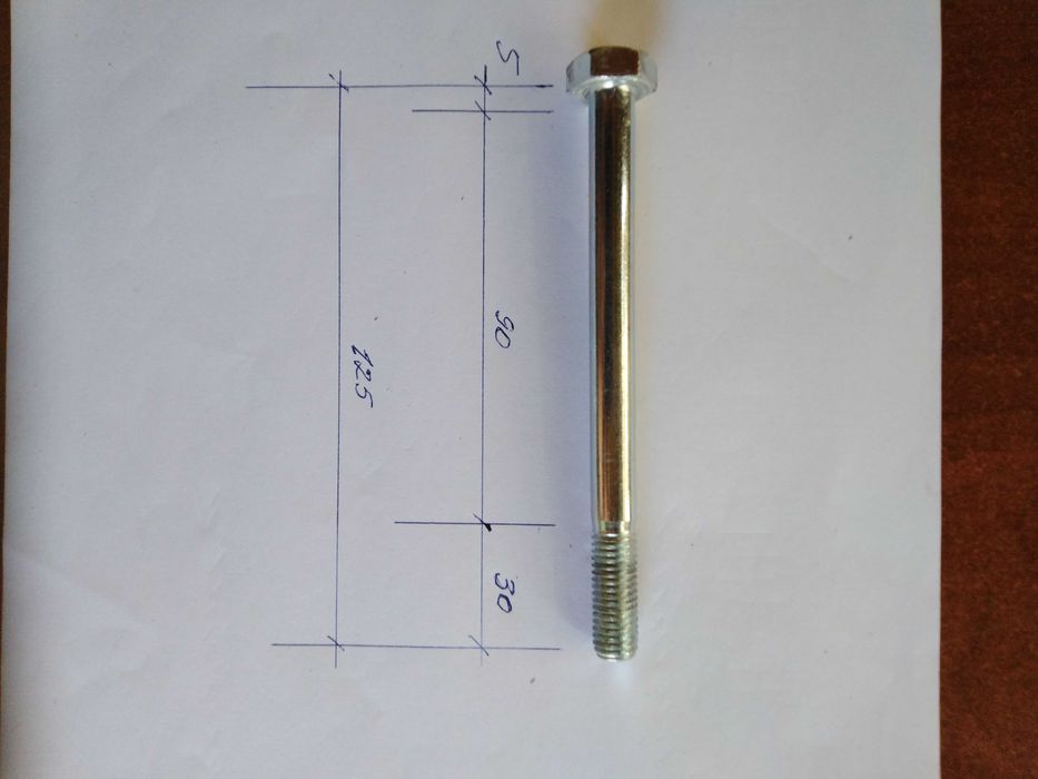Болт М10 з неповною різьбою