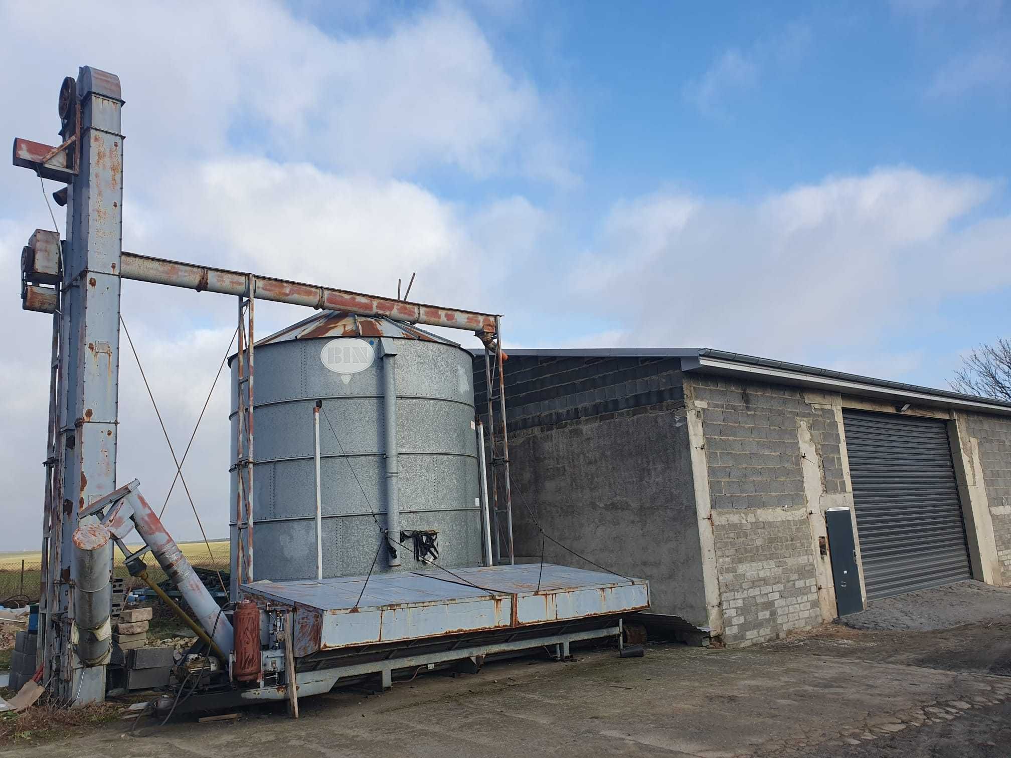 Silos zbożowy BIN pojemność 60 ton +kosz przyjęciowy +podajnik