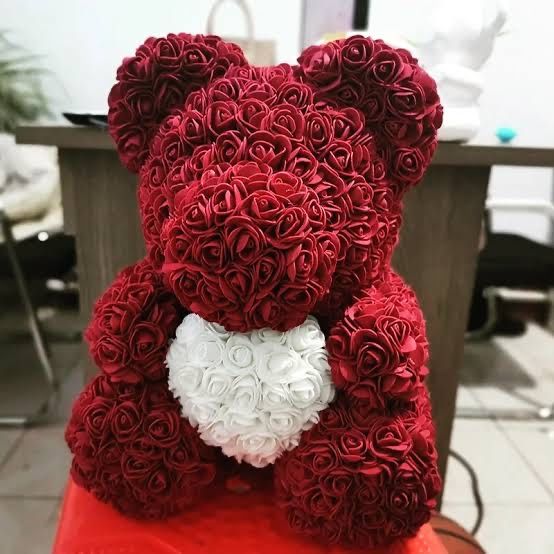 Ведмедик з троянд червоний 40см