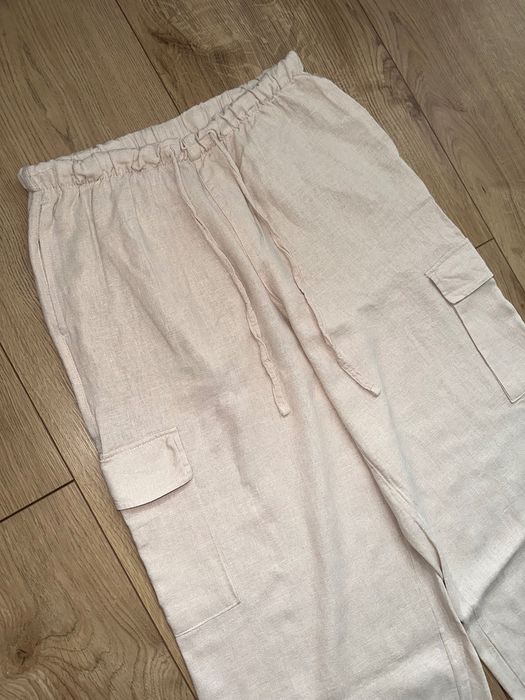spodnie cargo szerokie lniane damskie Beloved Women r 38 M