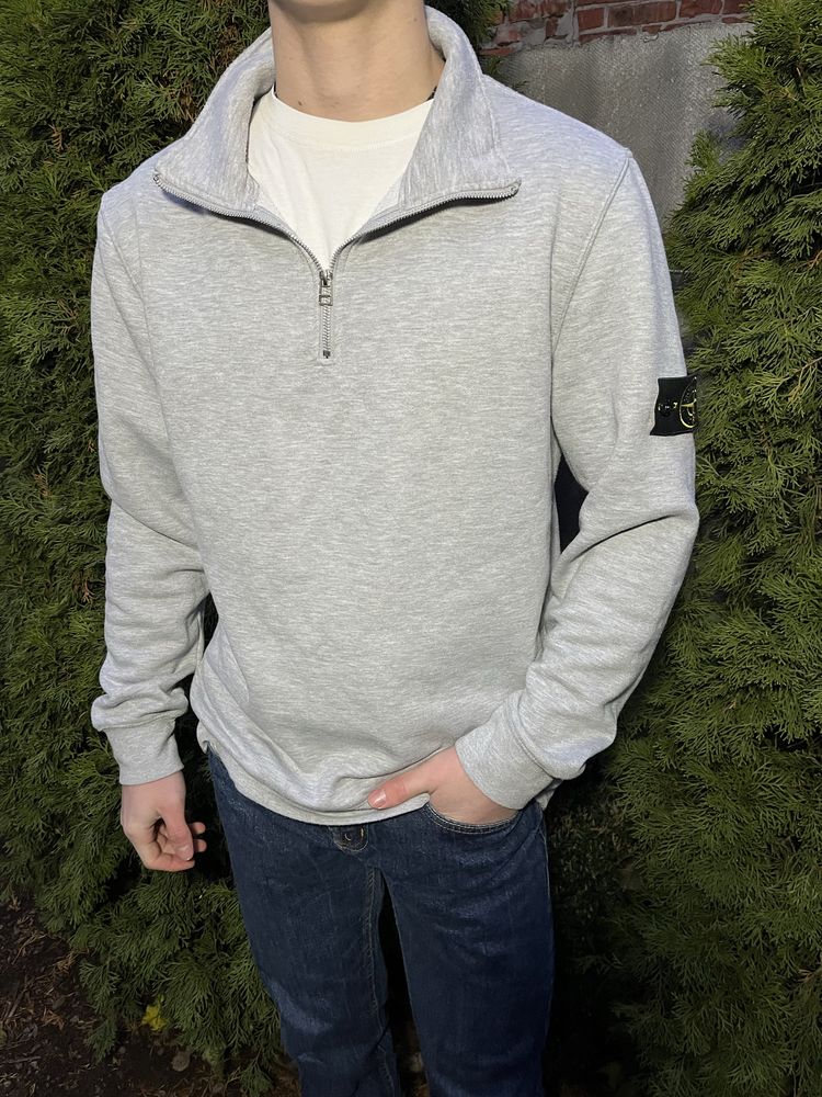 Кофта stone island чоловіча сірого кольору old money