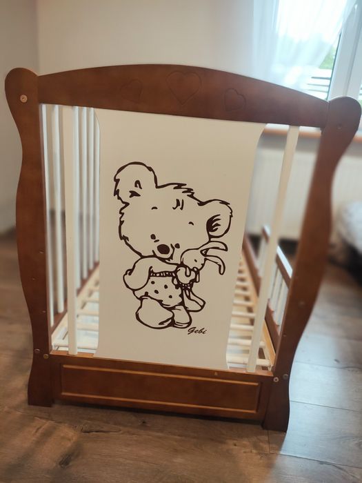 Łóżeczko dziecięce drewniane 60x120