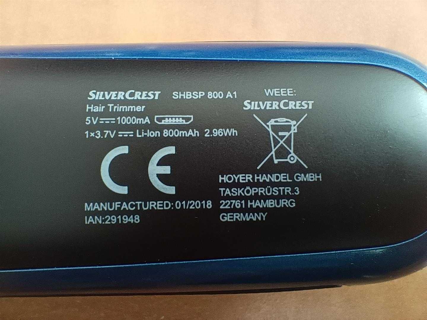 Maszynka do włosów, brody SilverCrest SHBSP 800 A1. Li-ion! Jak nowa!