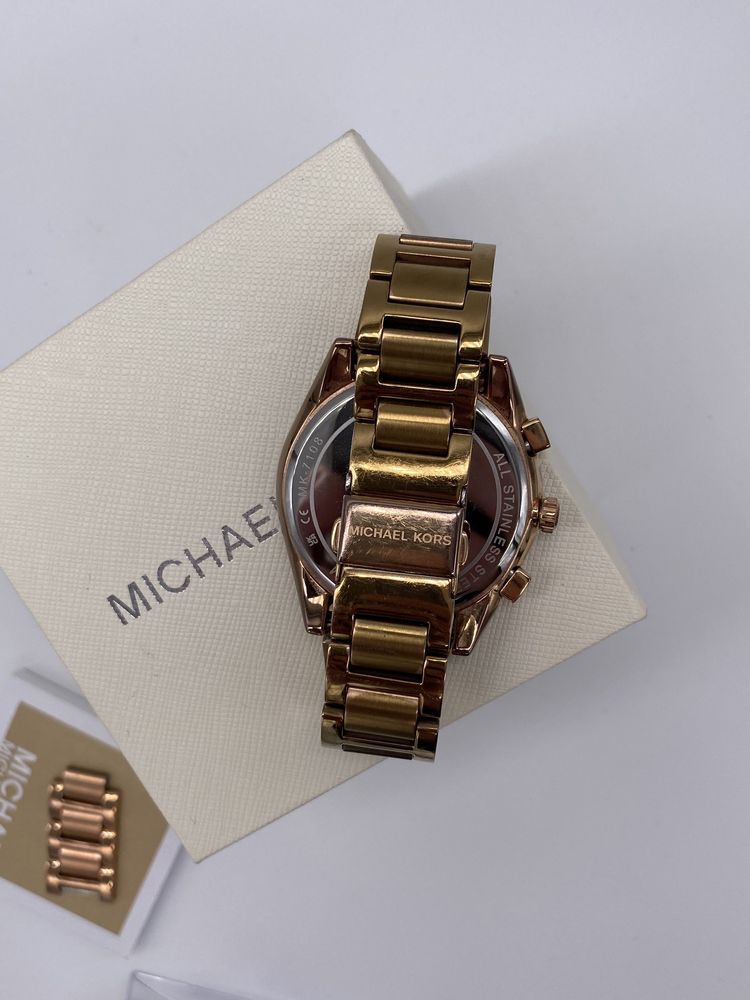 Zegarek damski Michael Kors Janelle Różowe złoto złoty na lato MK7108