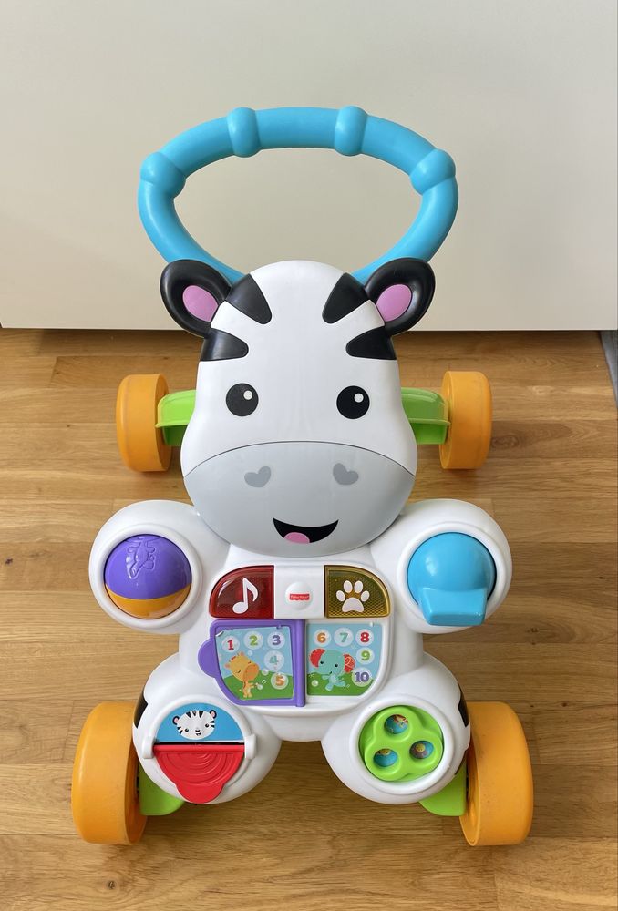 Fisher-Price, Zebra, interaktywny chodzik, pchacz