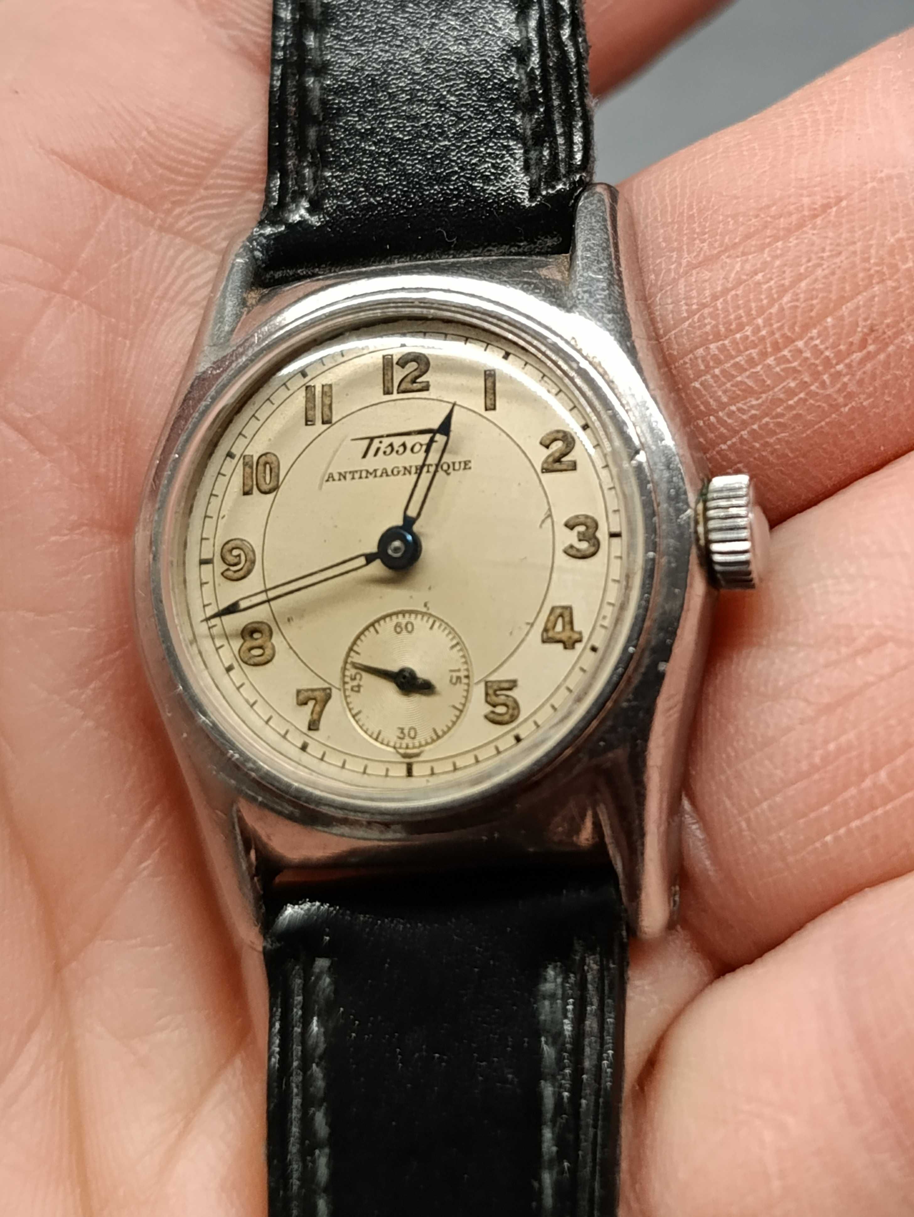 Piękny zabytkowy zegarek Tissot Locle subsekunda ładny lata 1937-39r