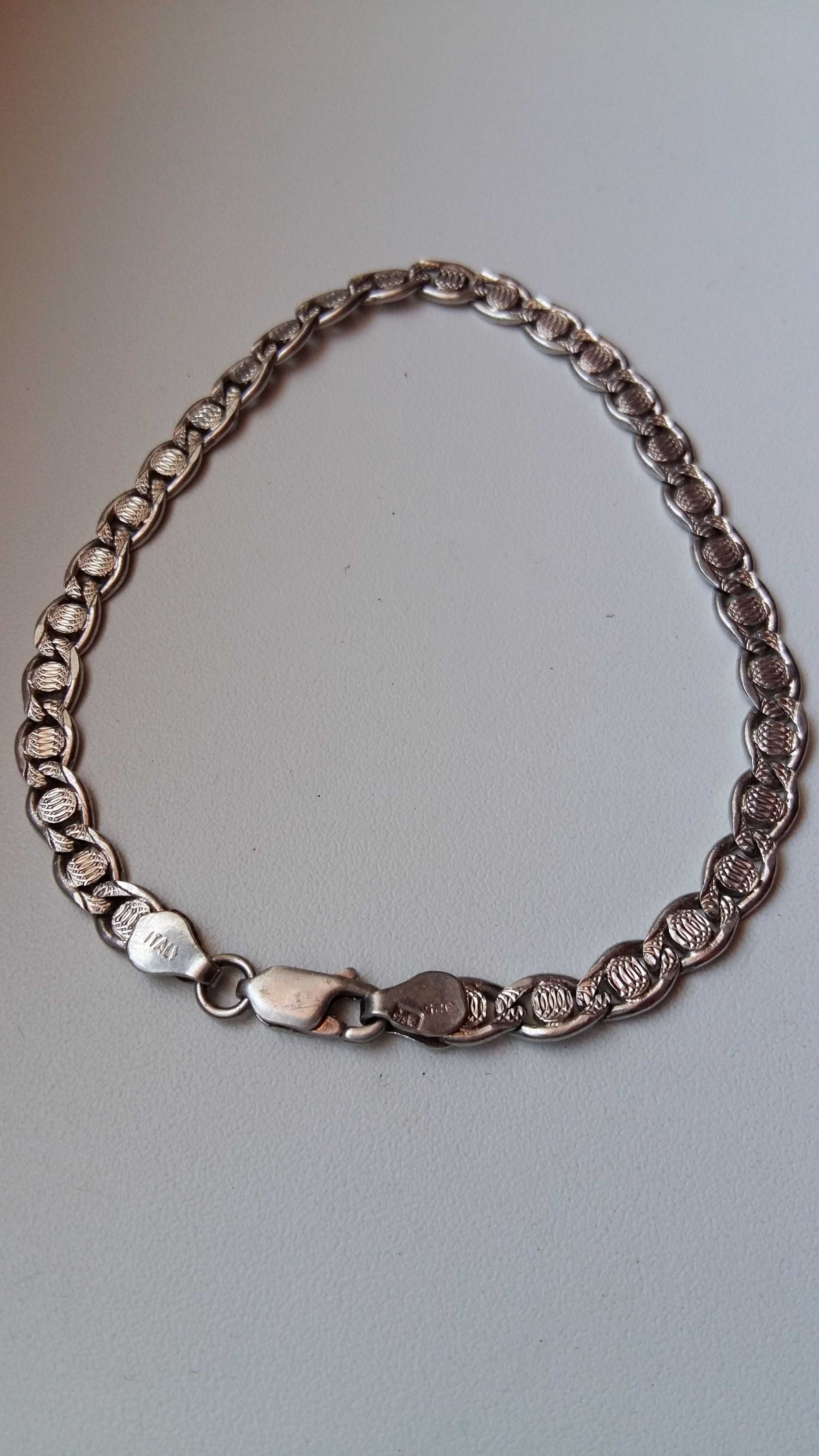 Bransoletka srebro 925 sygnowana damska ładny wzór.