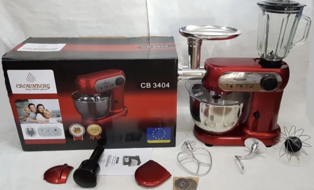 Кухонный комбайн Crownberg CB 3404 Тестомес Мясорубка Блендер Миксер