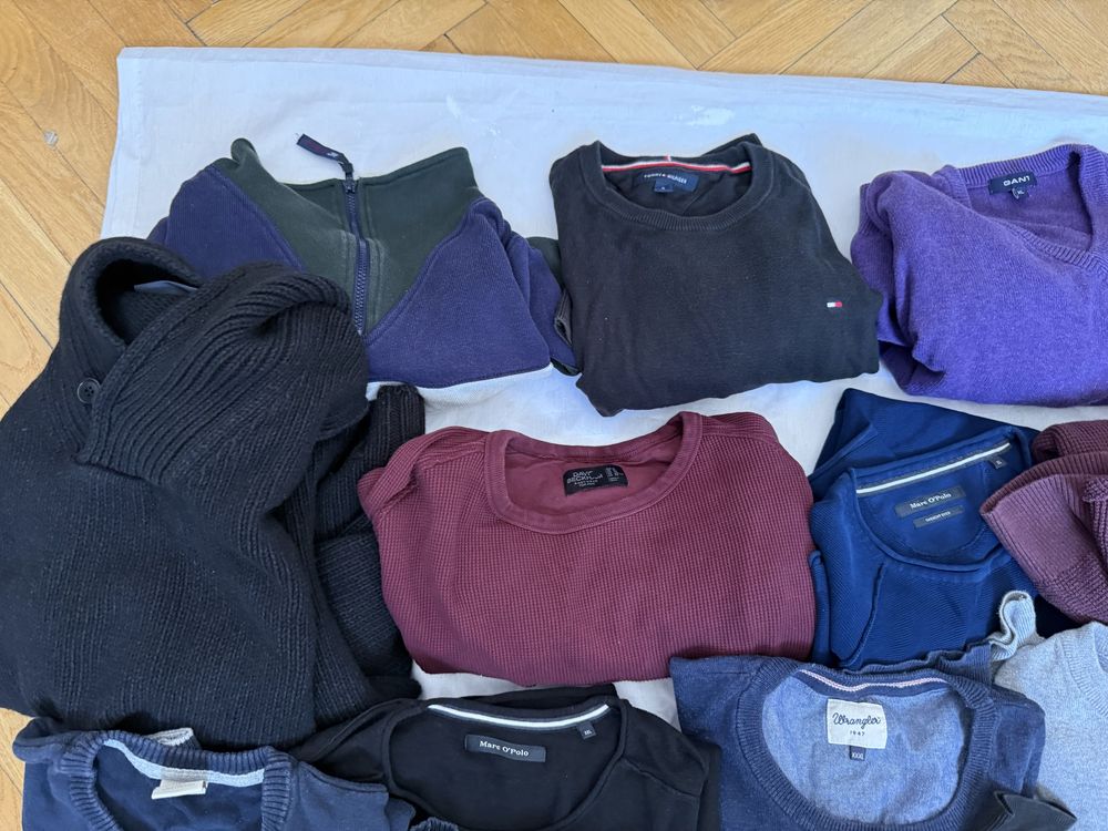 Bulk swetrow paczka ubrań 23 sztuk tommy hilfiger hugo boss gant