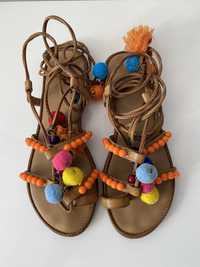 Skórzane sandałki Prima Moda 37