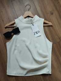 Nowa szykowna, kremowa bluzka Zara. XS 34. elegancka, biurowa