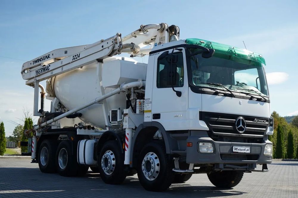 Mercedes-Benz ACTROS 3241 / POMPOGRUSZKA / 8X4 / BETONIARKA + POMPA SERMAC 3Z24 / EPS + SPRZĘGŁO / ALUFELGI