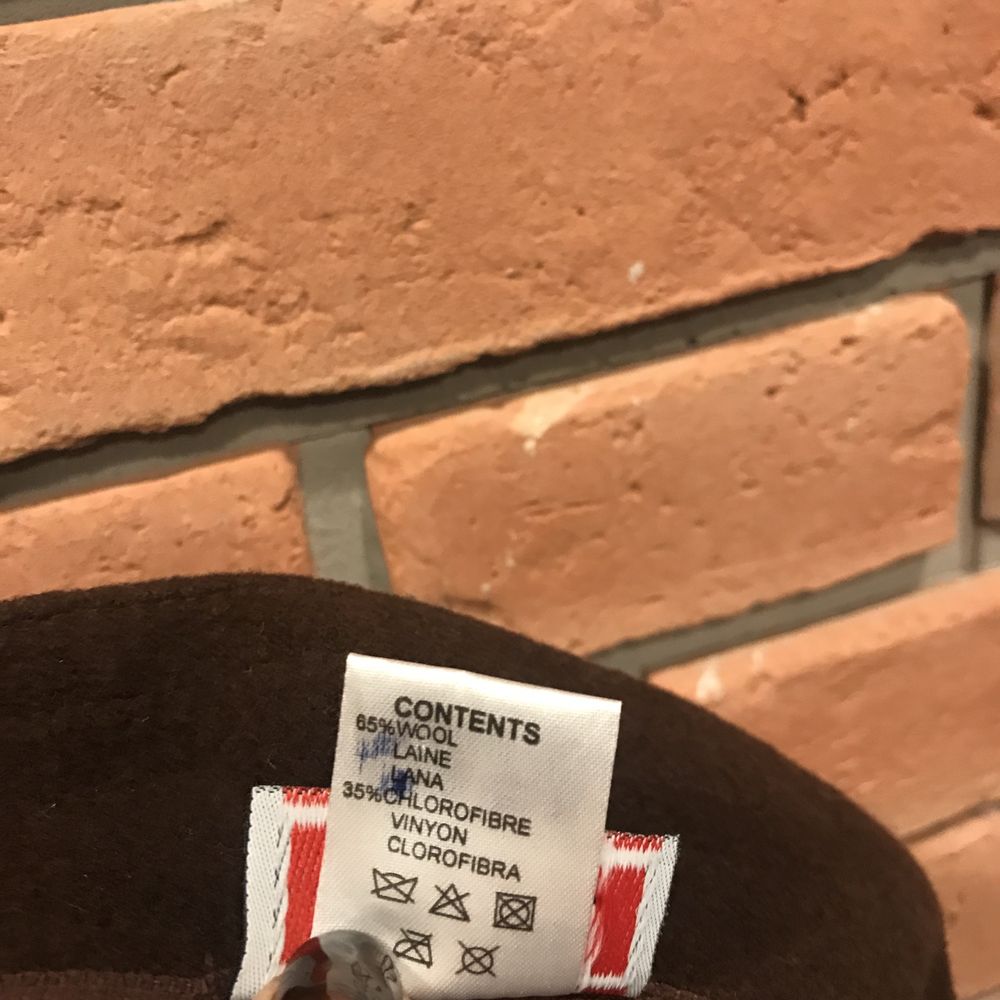 Vintage brązowy bucket hat kapelusz Kangol wełniany brąz wełna logo