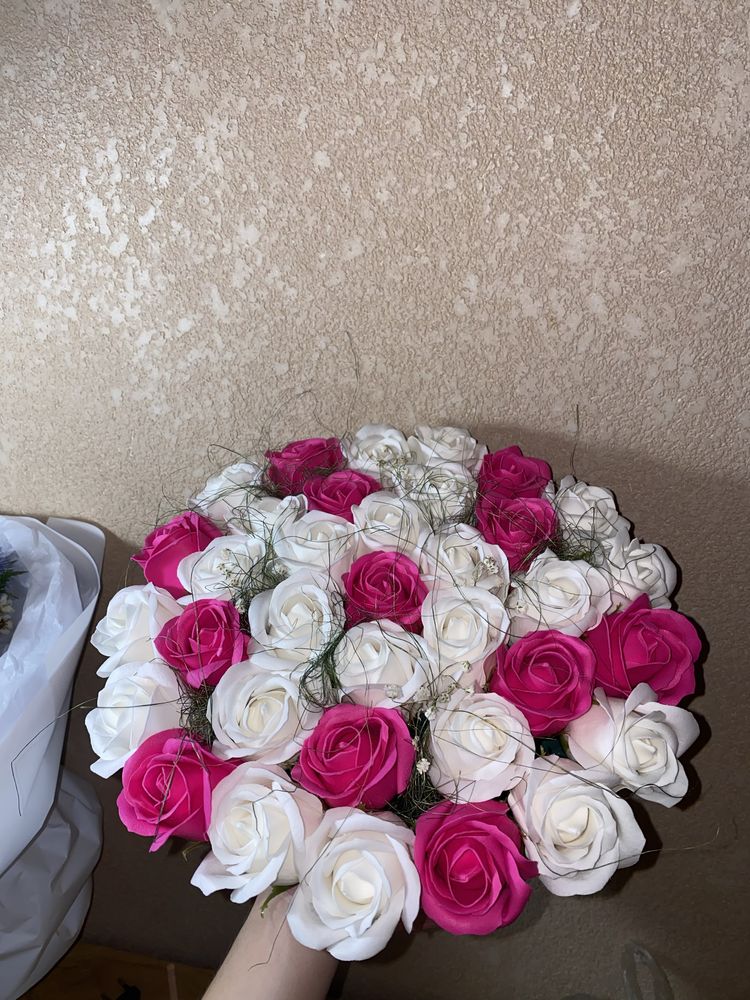 Букеты роз из мыла