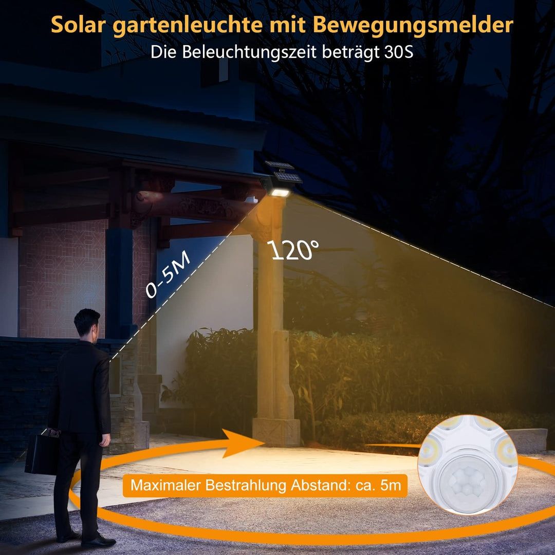 Lampy solarne kpl. 4 szt z czujnikiem ruchu i regulacją światła