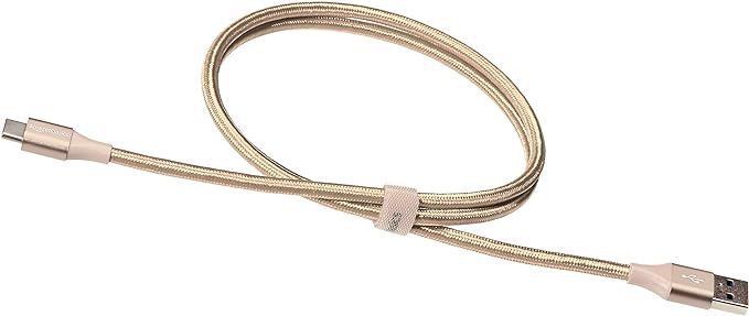kabel usb typ c 3.1 ładowarka nylonowy 0,9m złoty