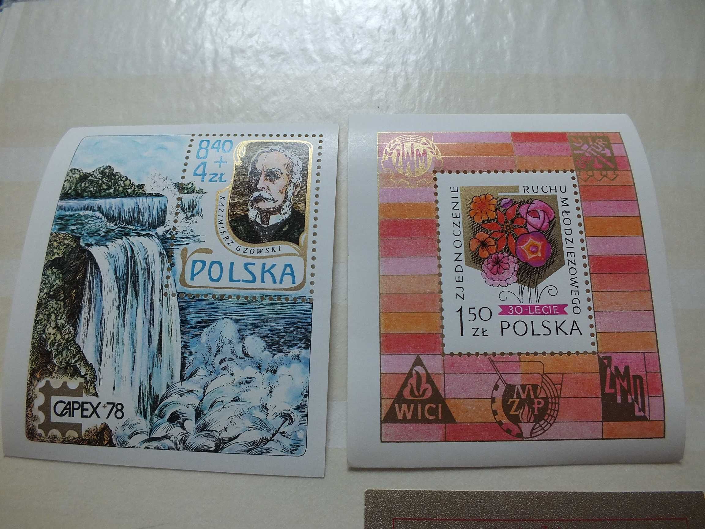 zestaw 3 szt. znaczki Bl58/60 Blok 102/104 Polska 1978r.,Polska czyste