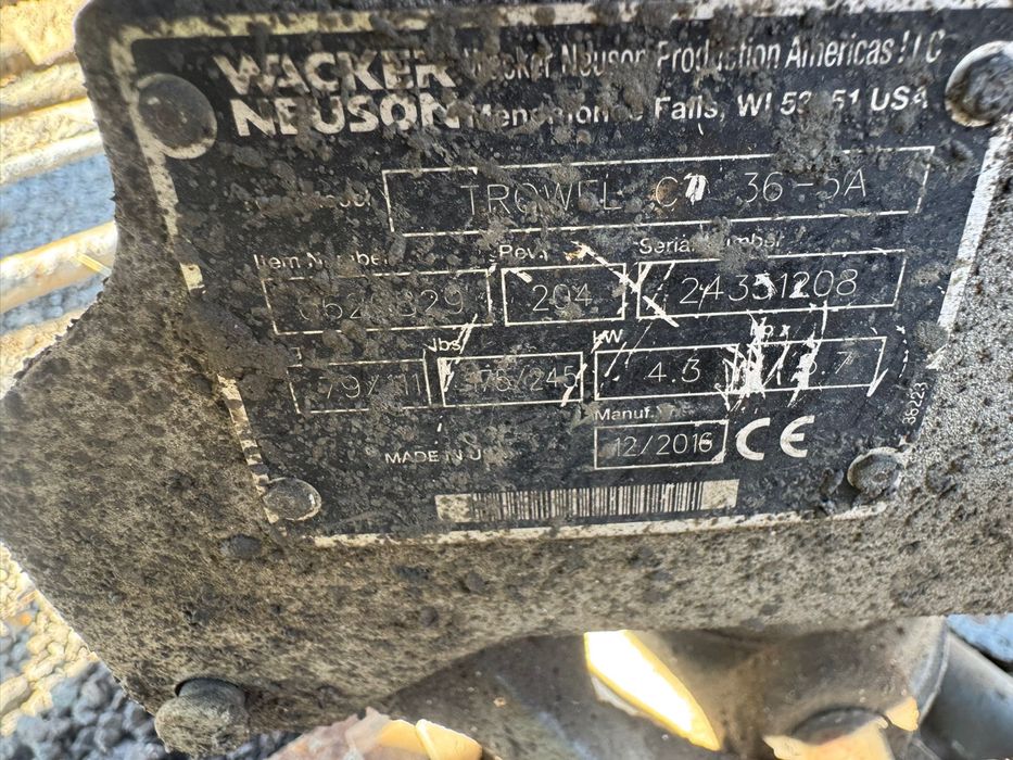Zacieraczka do betonu Wacker Neuson CT36, 90 cm, 2016 r.