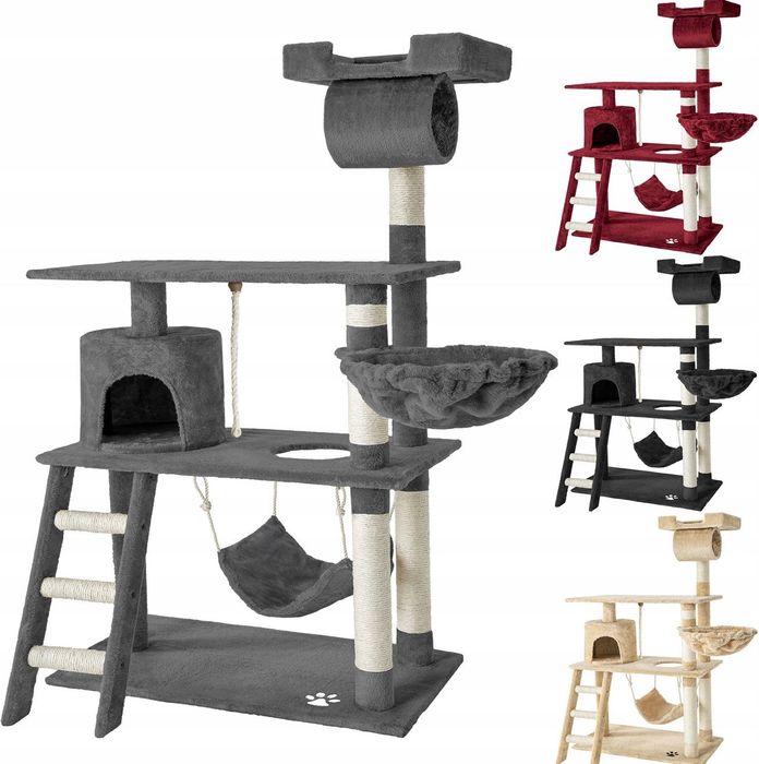 Drapak Kota Stabilny Domek Legowisko Hamak 4 Poziomy NOWY dużo kolorów