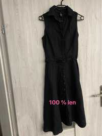 Sukienka 100% len czarna H&M jak nowa