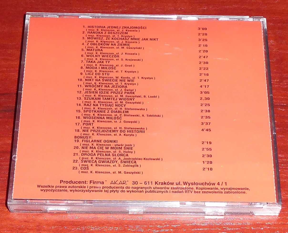 Krzysztof Klenczon Historia Jednej Znajomości  CD AKCD 006  1995r.