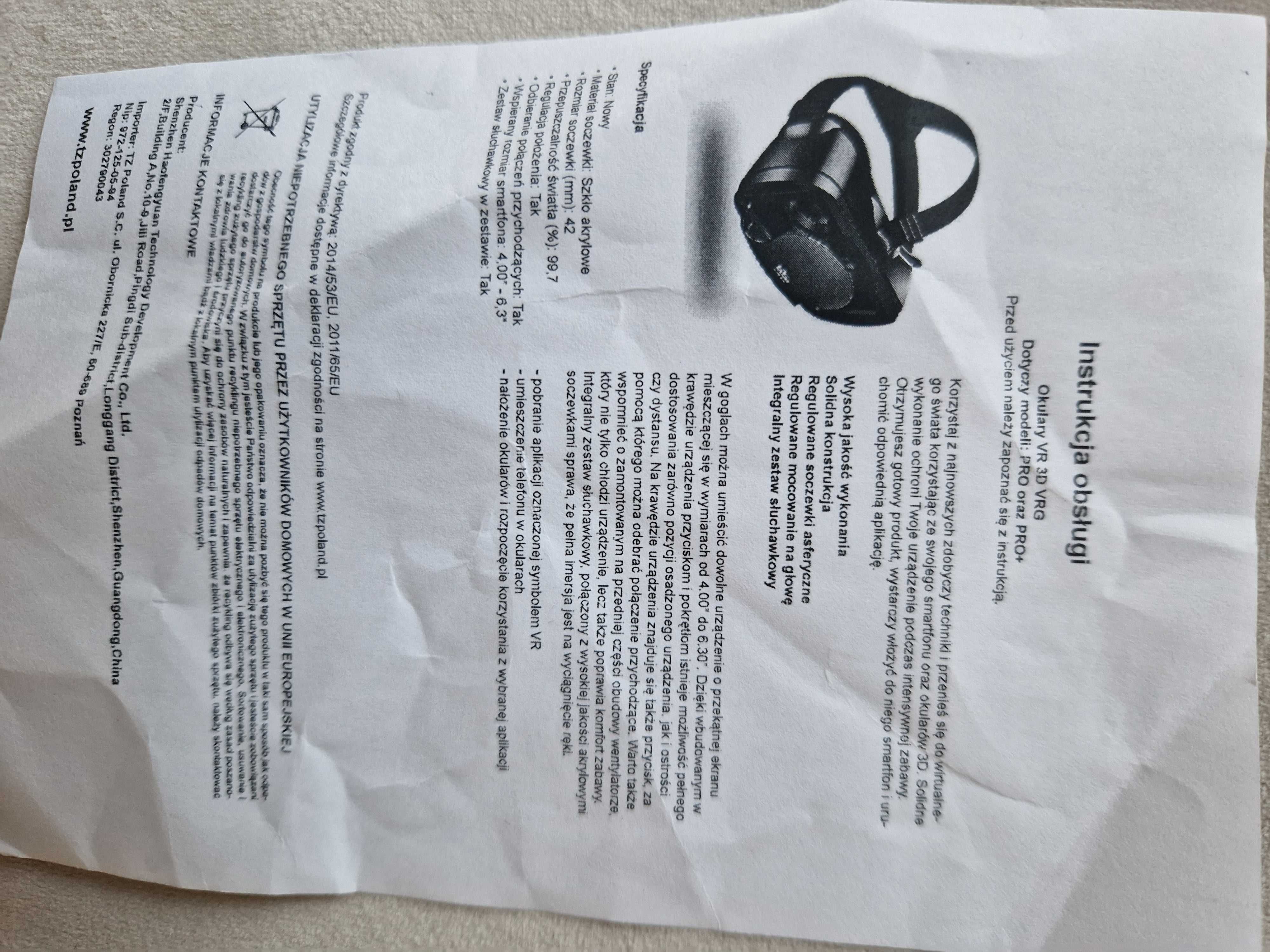 Okulary VR VGR Pro Plus