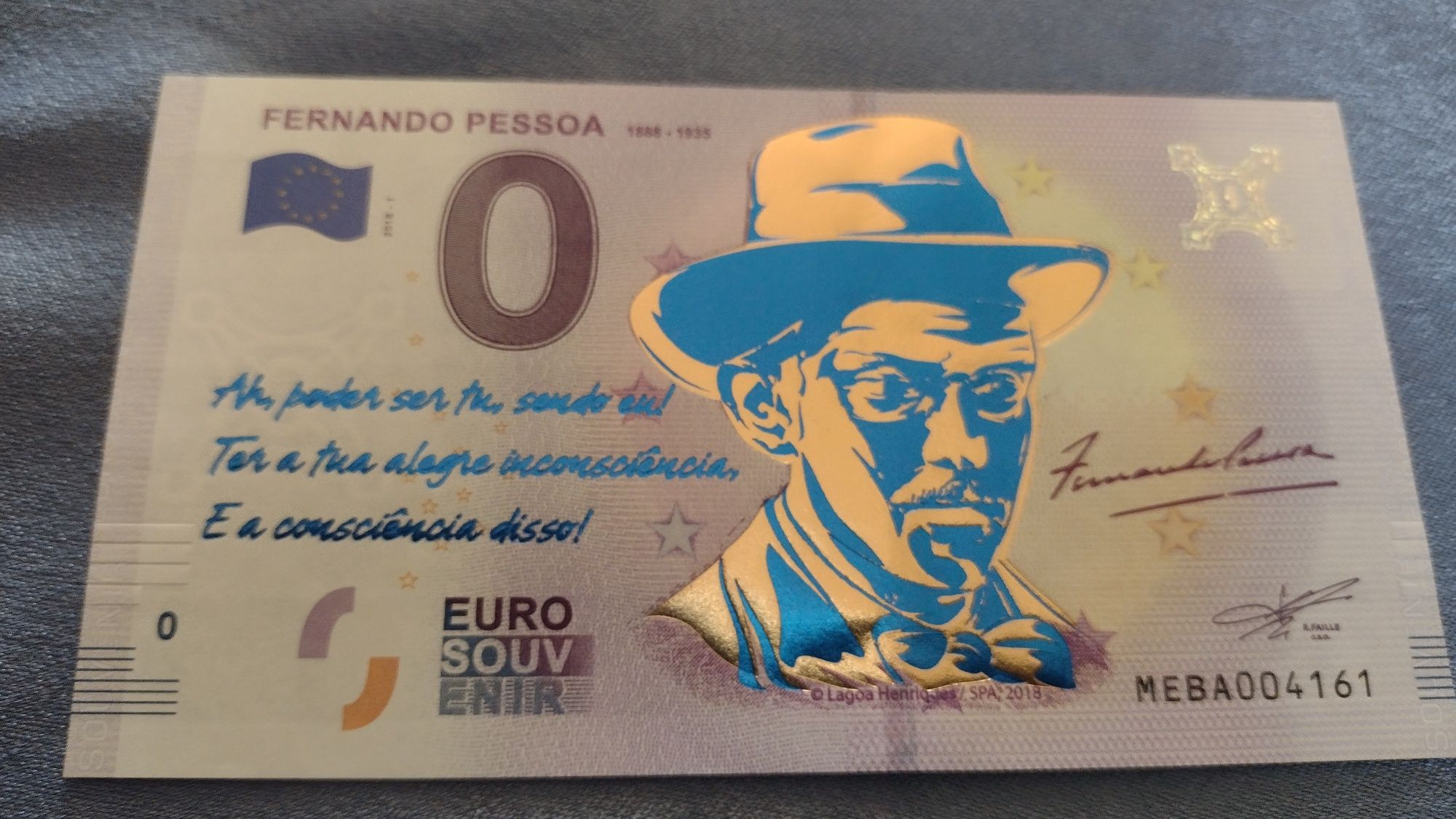 Banknot 0 euro Fernando pesoa color kolor kolorowe złoty